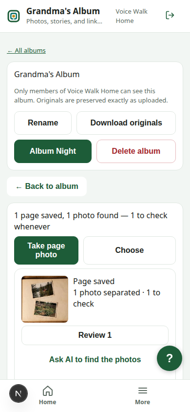 TC's OS album screen