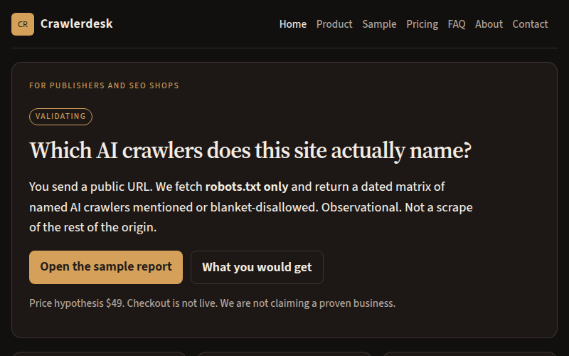 Crawlerdesk validating-sample page